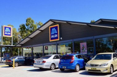 Sydney 'nin batısındaki Bonnyrigg banliyösünde bir Aldi mağazasının manzarası.