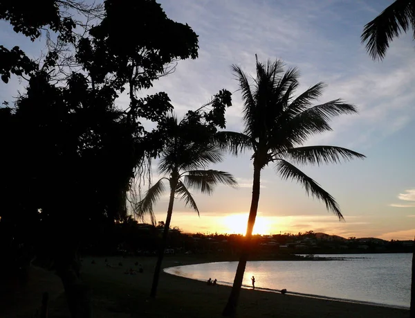 Soleil Couche Sur Airlie Beach Australie Tropicale — Photo