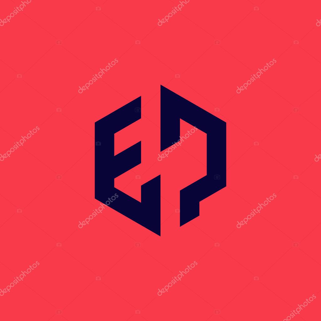Abstract ep logo , modern letter ep logo initials