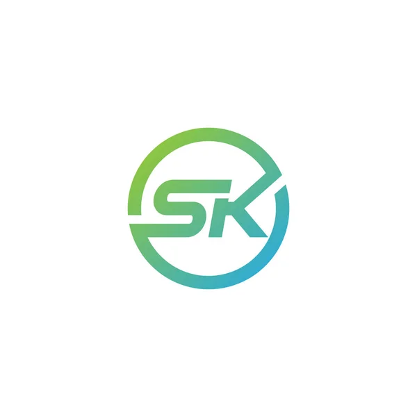 Logo sk. Logotipo inicial sk moderno — Vetor de Stock