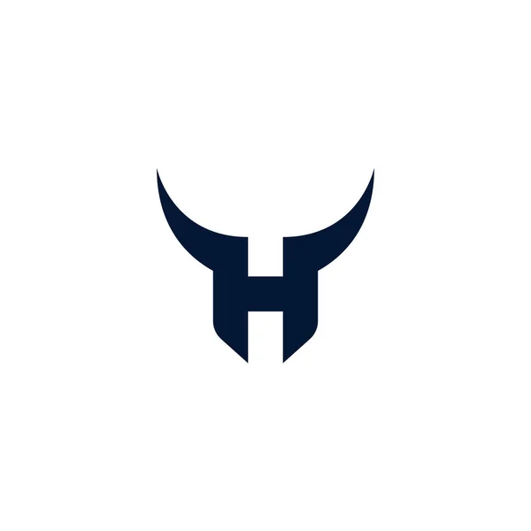 Logo H. Logo del cuerno H. letra H con cuerno — Archivo Imágenes Vectoriales
