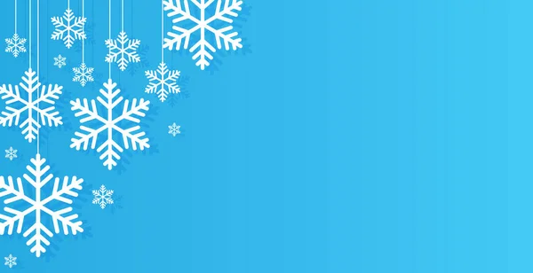 Плоский зимний фон со снежинкой — стоковое фото