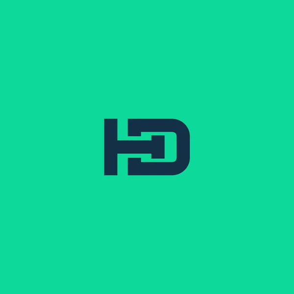 Logotipo Abstracto Moderno Logotipo Initials Aislado Sobre Fondo Verde — Vector de stock