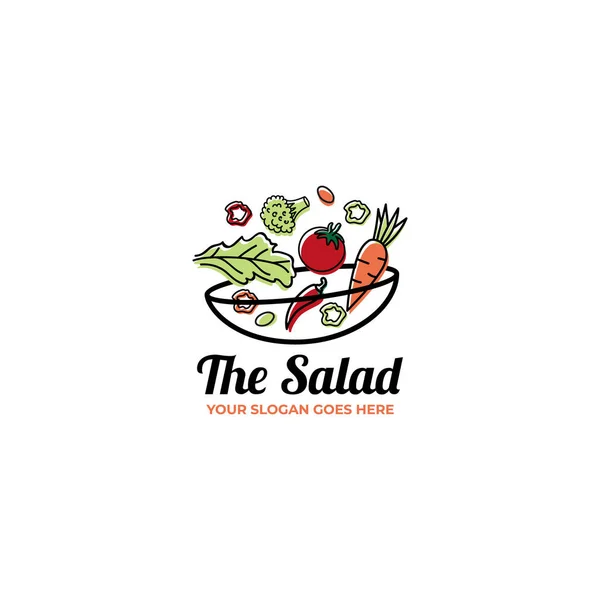 Logo Salade Logo Salade Plat Illustration Concept — Image vectorielle
