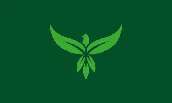 Eagle Leaves Leaf Logo Pictorial Logo Design Vector Illustration Eps10 — Stock Vector