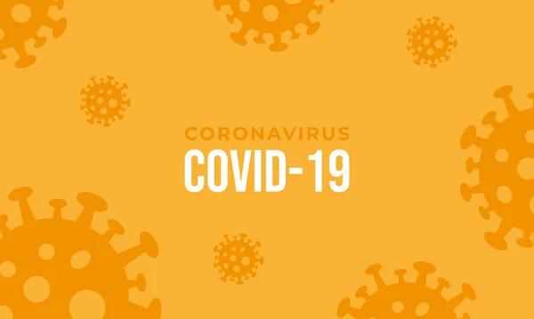 Coronavírus Covid Design Fundo Estilo Plano Moderno Com Cor Amarela — Vetor de Stock