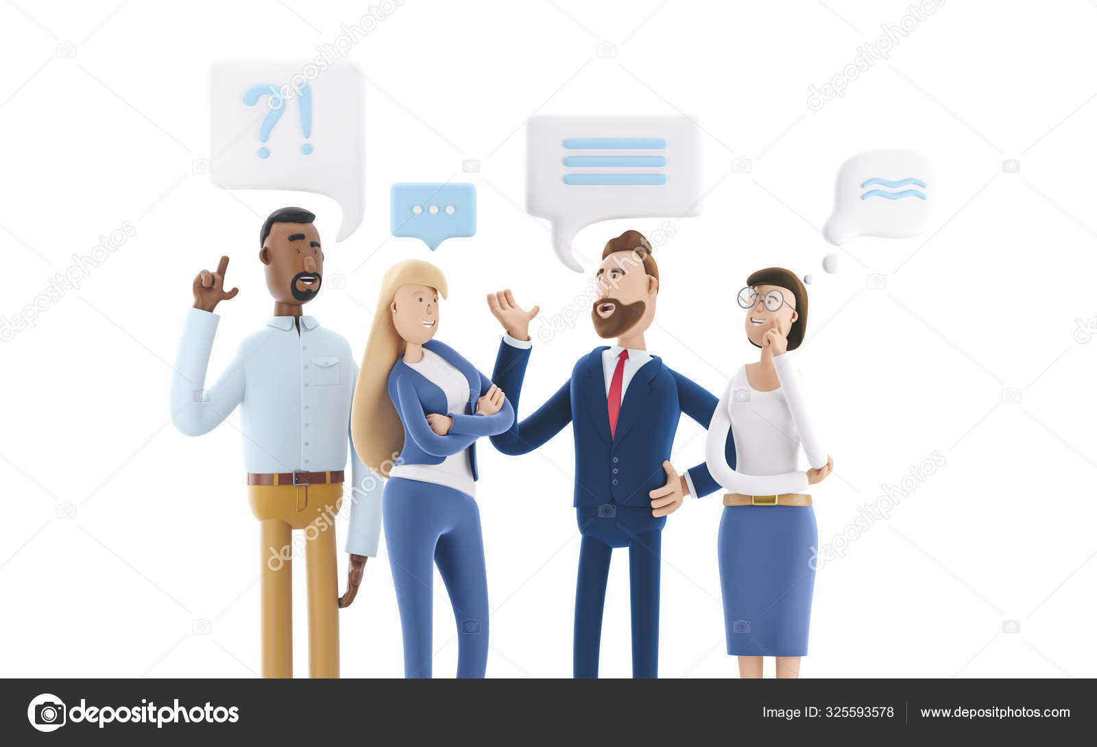 Different groups of people. Concept 3D illustration Stock Illustration