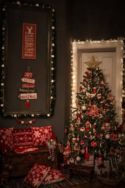 Прекрасне Натюрморт Або Ілюстрації Різдвяного Духу Прикраси Великою Кількістю Затримань — стокове фото