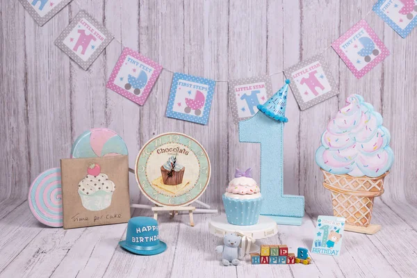 Backdrops for celebration of 1 year baby, boy & girl, smash the cake photo session