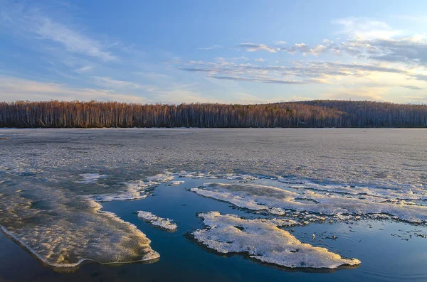 Região Baikal Primavera Borda Gelo Cinzento Fraco Friável Longo Costa — Fotografia de Stock
