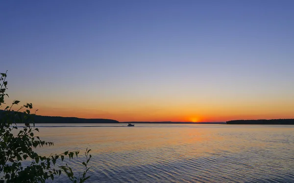 Oost Siberië Baikal Regio Lake Shore Prachtige Zonsondergang Bijna Wolkenloze — Stockfoto