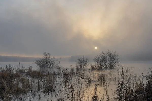 Siberia Oriental Región Baikal Finales Del Otoño Buenos Días Niebla — Foto de Stock