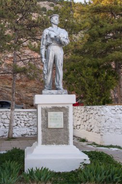 Balaklava, Kırım - Nisan 06: Denizci Nechaev B.L. Anma töreni 6 Nisan 2019, Balaklava, Kırım.