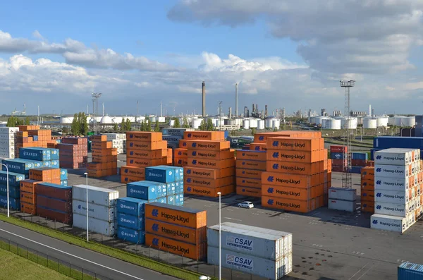 Antwerpen Belgien April Containerterminalen Antwerpens Hamn Den April 2017 Antwerpen — Stockfoto
