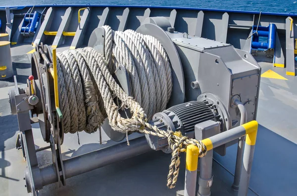 Mooring Winch Forward Vessel — Stock Photo, Image