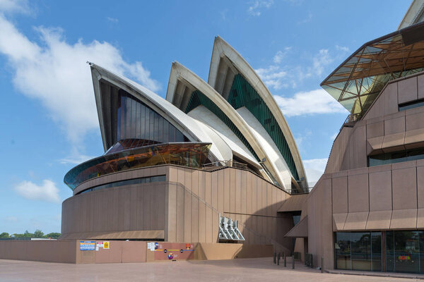 Sydney, Australia - January 9: Sydney Opera House in the evening on January 9, 2019 in Sydney, Australia.