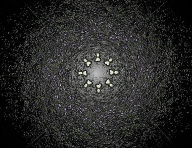 Dantelli renkli saat desen. Dijital fractal sanat tasarım. ABS