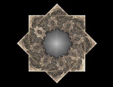 Dantelli renkli saat desen. Dijital fractal sanat tasarım. ABS