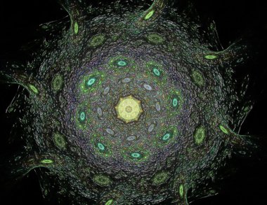 Dantelli renkli saat desen. Dijital fractal sanat tasarım. ABS