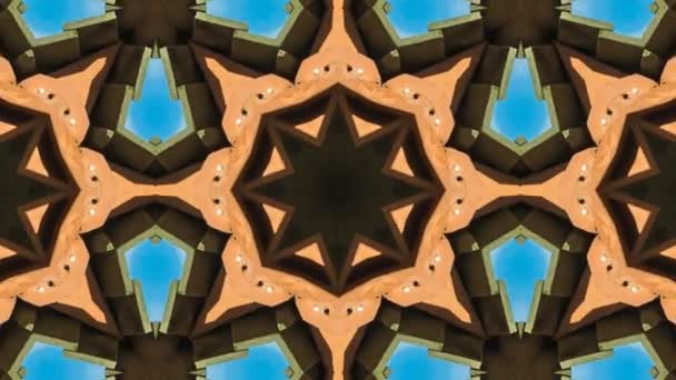 Mosaic-fractal geometriska kalejdoskopisk — Stockvideo