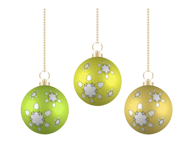 Boules de Noël en différentes couleurs sur fond blanc — Image vectorielle