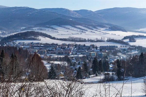 Hermoso paisaje de invierno en las montañas. — Foto de Stock