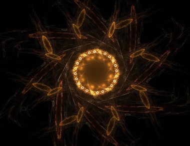 Konuyla ilgili soyut fraktal formlar grafik tasarım ve nükleer fizik bilim parçacıkların. Kutsal geometri futuristik