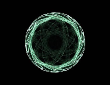 Konuyla ilgili soyut fraktal formlar grafik tasarım ve nükleer fizik bilim parçacıkların. Kutsal geometri futuristik