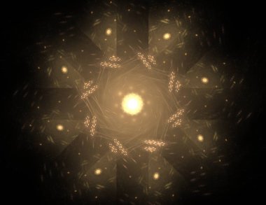 Dantelli renkli saat desen. Dijital fractal sanat tasarım. Kutsal semboller işaretler geometrisi soyut tasarım. 