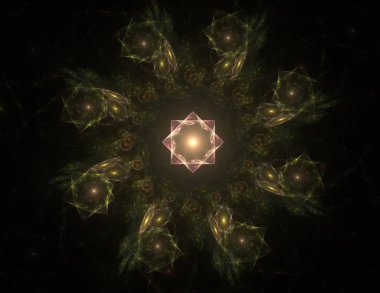 Uzay serisi geometrisini. Görsel olarak çekici zemin kavramsal Izgaralar eğrileri ve fraktal öğeleri öğesi olarak uygun yapılmış 