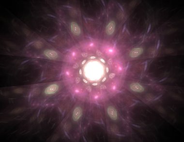 Dantelli renkli saat desen. Dijital fractal sanat tasarım. Kutsal semboller işaretler geometrisi soyut tasarım. 