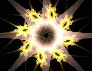 Konuyla ilgili soyut fraktal formlar grafik tasarım ve nükleer fizik bilim parçacıkların. Kutsal geometri futuristik