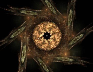 Uzay serisi geometrisini. Görsel olarak çekici zemin kavramsal Izgaralar eğrileri ve fraktal öğeleri öğesi olarak uygun yapılmış 