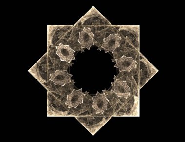 Dantelli renkli saat desen. Dijital fractal sanat tasarım. Kutsal semboller işaretler geometrisi soyut tasarım. 