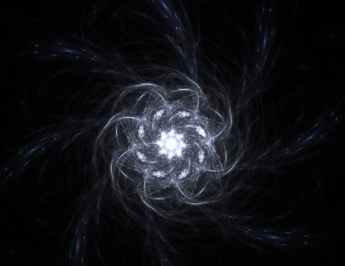 Konuyla ilgili soyut fraktal formlar grafik tasarım ve nükleer fizik bilim parçacıkların. Kutsal geometri futuristik