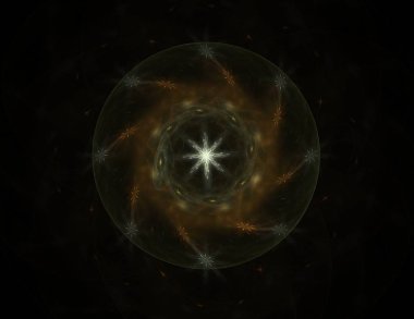 Dantelli renkli saat desen. Dijital fractal sanat tasarım. Kutsal semboller işaretler geometrisi soyut tasarım. 