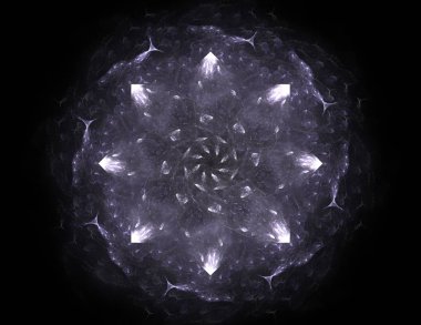 Konuyla ilgili soyut fraktal formlar grafik tasarım ve nükleer fizik bilim parçacıkların. Kutsal geometri futuristik