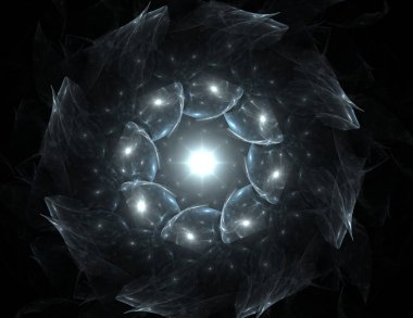 Uzay serisi geometrisini. Görsel olarak çekici zemin kavramsal Izgaralar eğrileri ve fraktal öğeleri öğesi olarak uygun yapılmış 