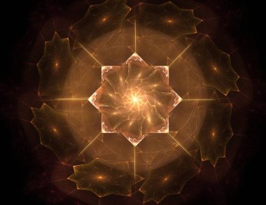 Konuyla ilgili soyut fraktal formlar grafik tasarım ve nükleer fizik bilim parçacıkların. Kutsal geometri futuristik