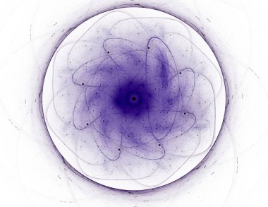 Konuyla ilgili soyut fraktal formlar grafik tasarım ve nükleer fizik bilim parçacıkların. Kutsal geometri futuristik