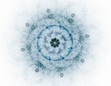 Konuyla ilgili soyut fraktal formlar grafik tasarım ve nükleer fizik bilim parçacıkların. Kutsal geometri futuristik