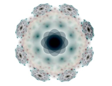 Konuyla ilgili soyut fraktal formlar grafik tasarım ve nükleer fizik bilim parçacıkların. Kutsal geometri futuristik