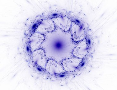 Konuyla ilgili soyut fraktal formlar grafik tasarım ve nükleer fizik bilim parçacıkların. Kutsal geometri futuristik