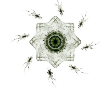 Konuyla ilgili soyut fraktal formlar grafik tasarım ve nükleer fizik bilim parçacıkların. Kutsal geometri futuristik