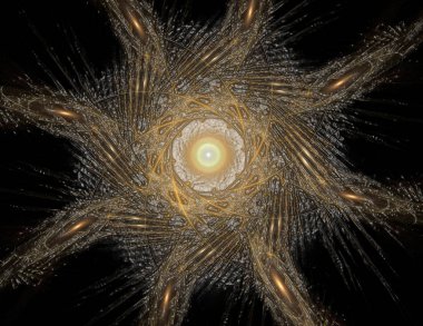 Fraktal öğeleri serisi. Fraktal şekil ve renk bileşimi