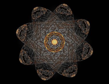 Fraktal öğeleri serisi. Fraktal şekil ve renk bileşimi