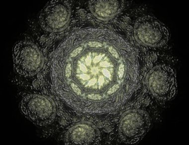 3D resimde geometri. kavramsal Izgaralar eğrileri ve fraktal öğeleri yapılmış 3d işleme görsel olarak çekici zemin.