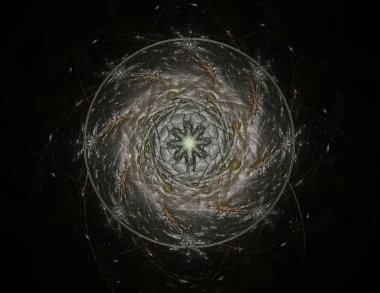 Dantelli renkli saat desen. Dijital fractal sanat tasarım.