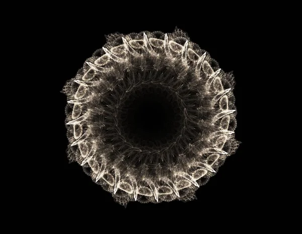 Konuyla ilgili soyut fraktal formlar grafik tasarım ve nükleer fizik bilim parçacıkların. Kutsal geometri futuristik