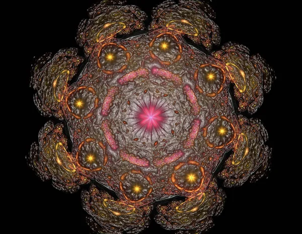 3D resimde geometri. kavramsal Izgaralar eğrileri ve fraktal öğeleri yapılmış 3d işleme görsel olarak çekici zemin.